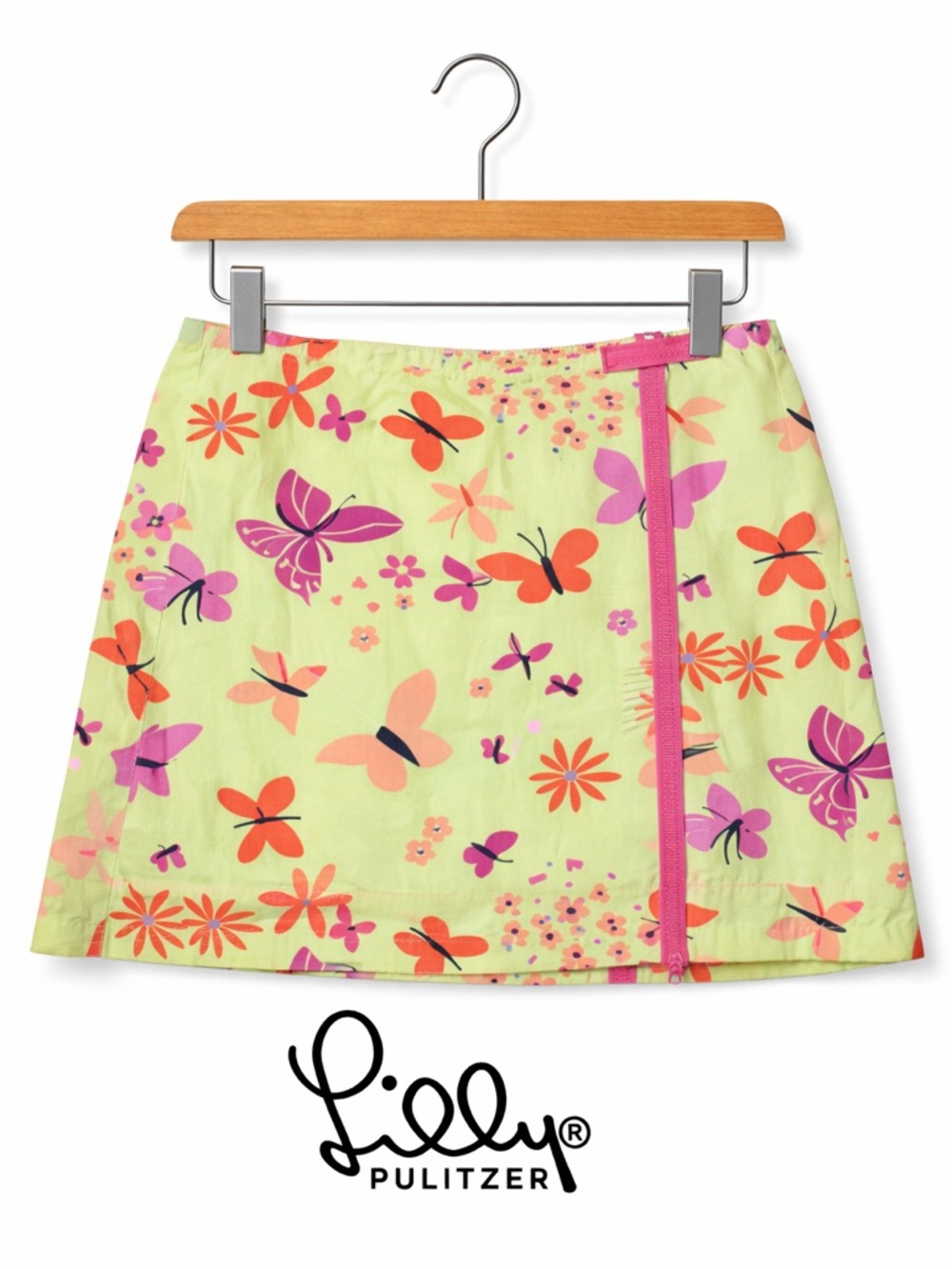 Lilly Pulitzer Vintage Lime Butterfly & Floral Skort Girls 16